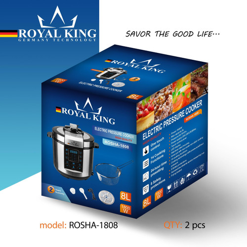 زودپز برقی رویال مدل ROHSA1808 ظرفیت ۸ لیتر Royal King