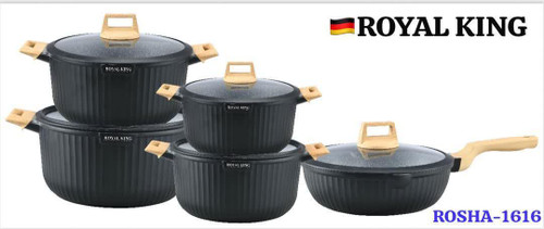سرویس قابلمه 10 پارچه رویال کینگ کد 1616 مشکی