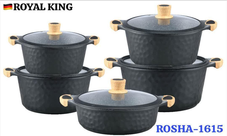 سرویس قابلمه 10 پارچه رویال کینگ کد 1616 مشکی